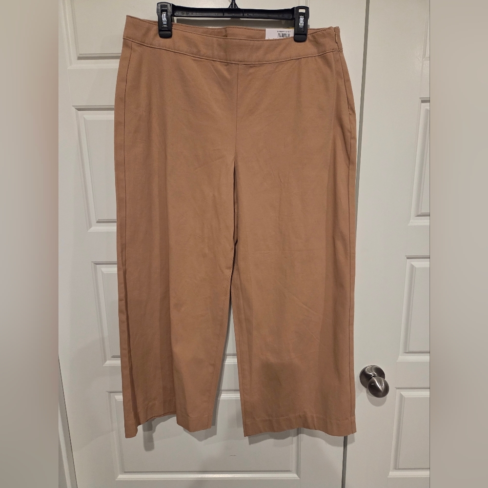 STYLE & CO WOMEN'S CROPPED WIDE LEG PANTS IN NATURAL CAMEL SZ 14 & 16 NWT - Picture 2 of 9